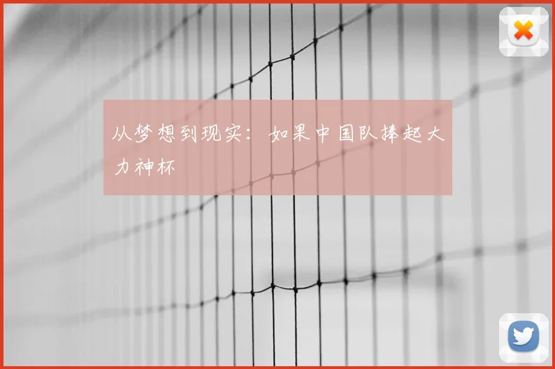从梦想到现实：如果中国队捧起大力神杯